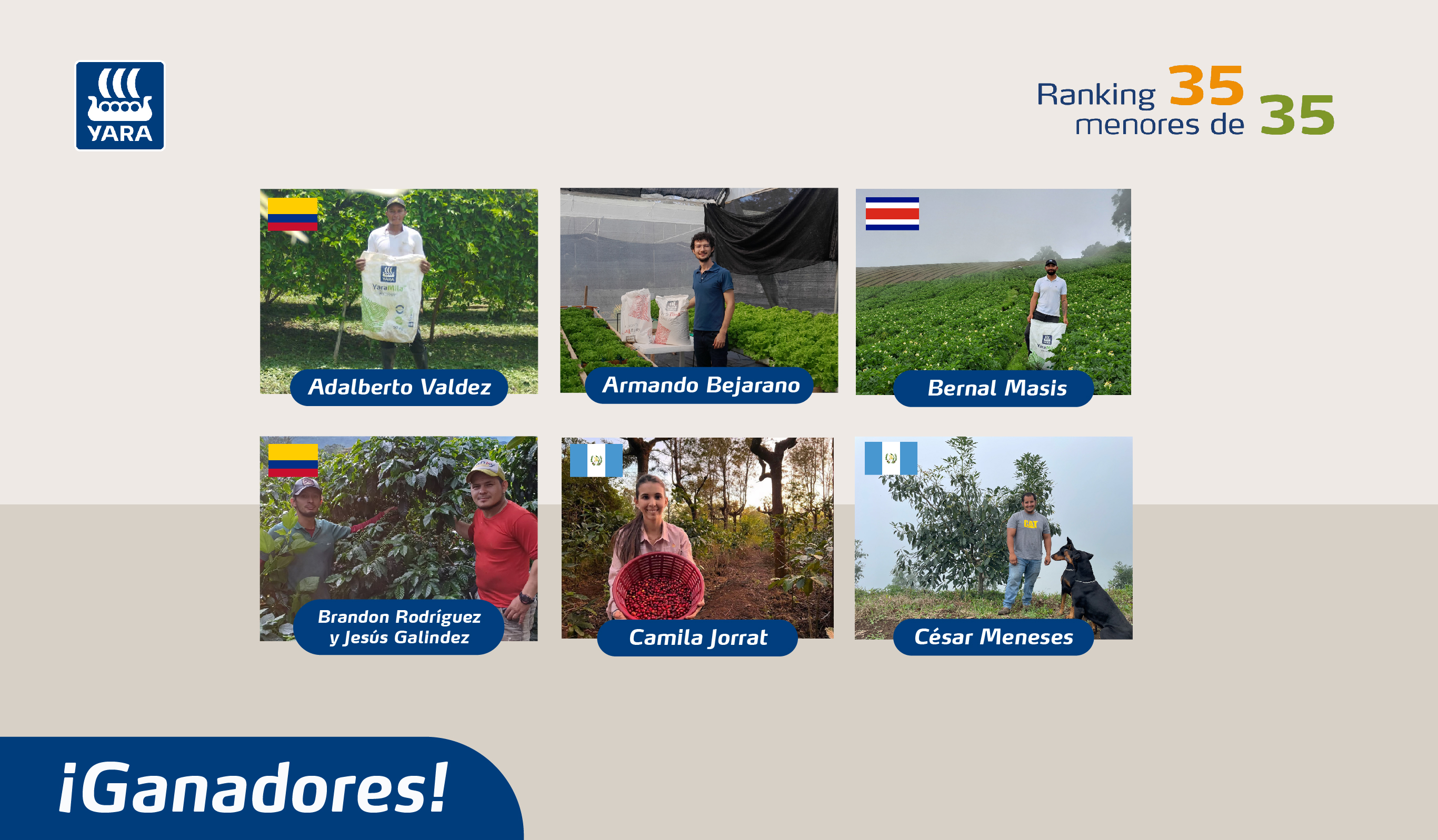 Ganadores Ranking 35 menores de 35 de Yara